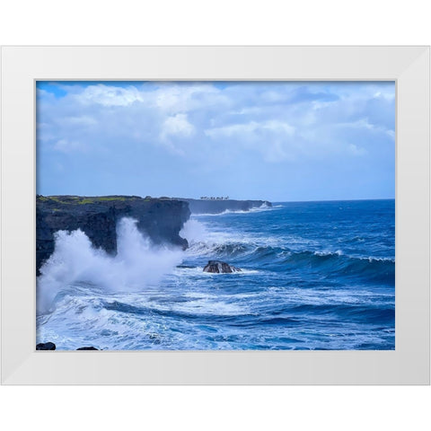 Cliffside Seasurge White Modern Wood Framed Art Print by Nebula, Melissa