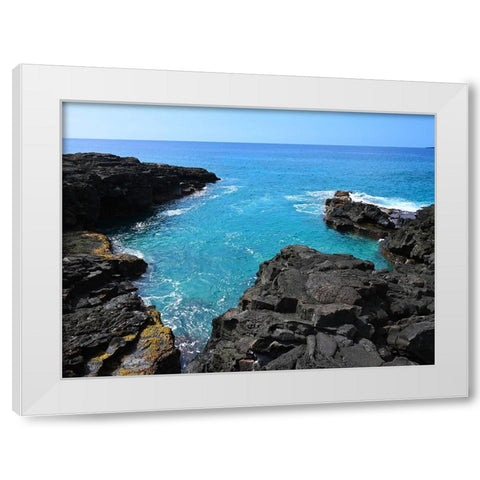 Kona Rocky Cove White Modern Wood Framed Art Print by Nebula, Melissa