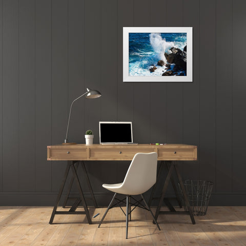 Puna-Shoreline White Modern Wood Framed Art Print by Nebula, Melissa