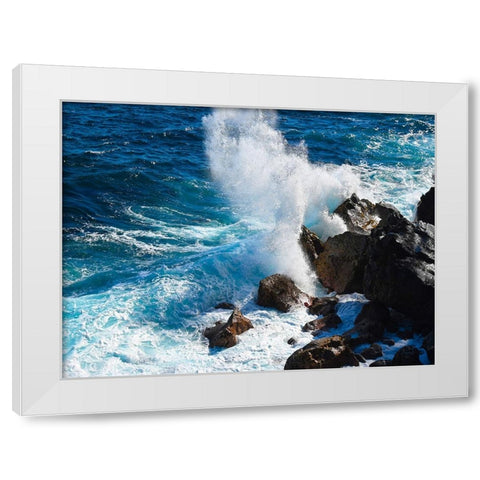 Puna-Shoreline White Modern Wood Framed Art Print by Nebula, Melissa