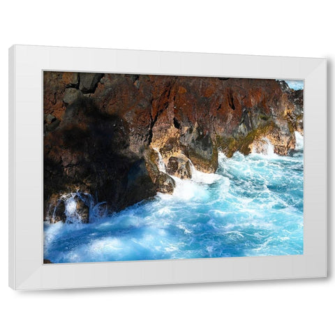 Puna Cliff Bottom White Modern Wood Framed Art Print by Nebula, Melissa