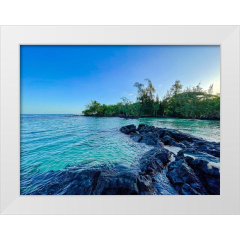 Rise And Cool White Modern Wood Framed Art Print by Nebula, Melissa