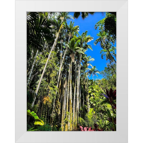 Reaching Palms White Modern Wood Framed Art Print by Nebula, Melissa