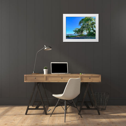 Hilo Shade White Modern Wood Framed Art Print by Nebula, Melissa
