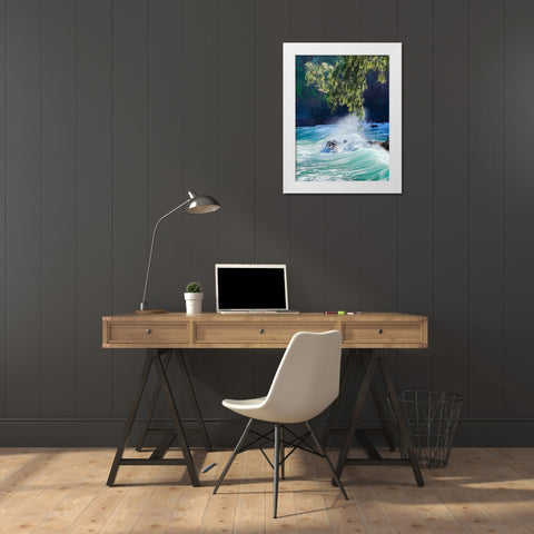 Seaside Surge White Modern Wood Framed Art Print by Nebula, Melissa