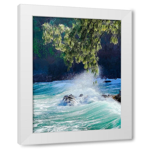 Seaside Surge White Modern Wood Framed Art Print by Nebula, Melissa