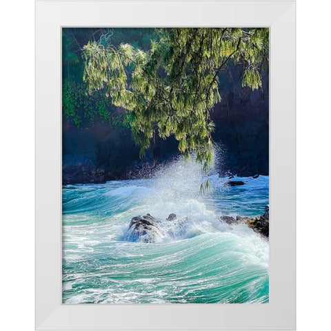 Seaside Surge White Modern Wood Framed Art Print by Nebula, Melissa