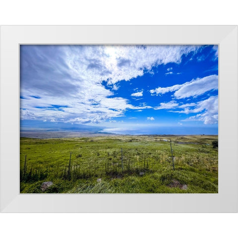 Country Road On Kohala Coastline White Modern Wood Framed Art Print by Nebula, Melissa