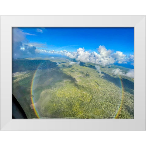 Full Circle Birds Eye White Modern Wood Framed Art Print by Nebula, Melissa