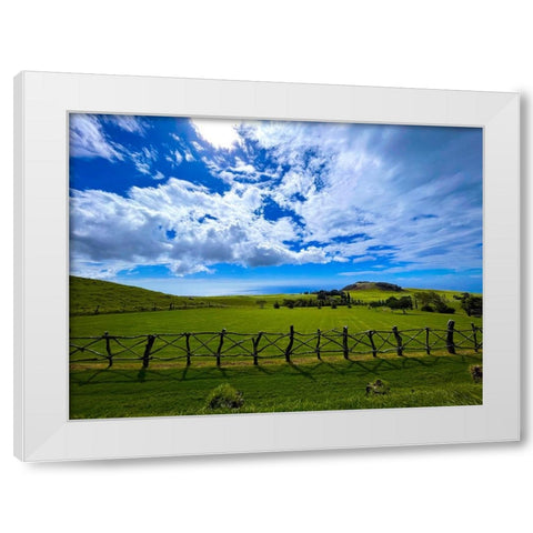 Kohala Countryside White Modern Wood Framed Art Print by Nebula, Melissa