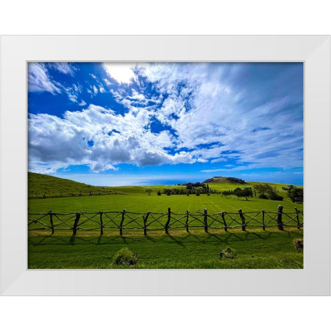 Kohala Countryside White Modern Wood Framed Art Print by Nebula, Melissa