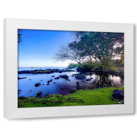 Still Of The Morning White Modern Wood Framed Art Print by Nebula, Melissa