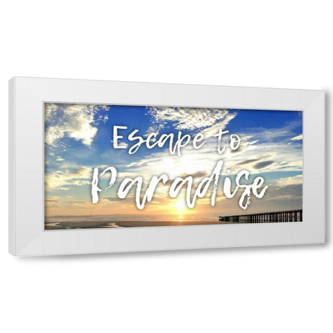 Beach Stroll 1 White Modern Wood Framed Art Print by Prime, Marcus