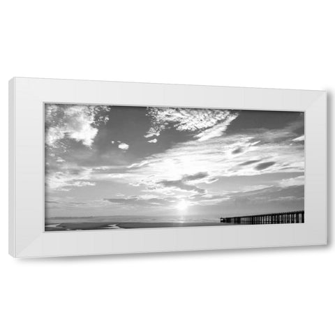 Beach Stroll BW 1 White Modern Wood Framed Art Print by Prime, Marcus
