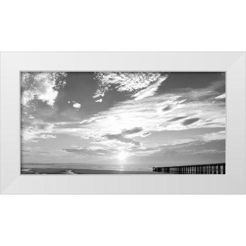 Beach Stroll BW 1 White Modern Wood Framed Art Print by Prime, Marcus