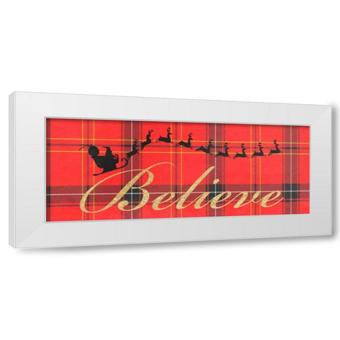 Believe In Plaid White Modern Wood Framed Art Print by Prime, Marcus