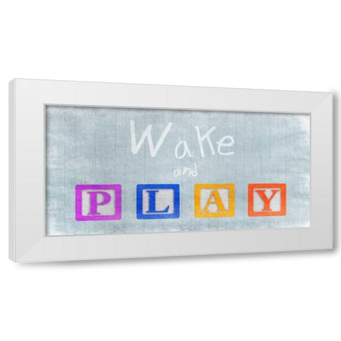 Wake And Play White Modern Wood Framed Art Print by Prime, Marcus