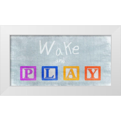 Wake And Play White Modern Wood Framed Art Print by Prime, Marcus