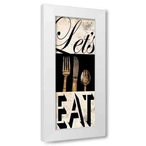 Lets Eat White Modern Wood Framed Art Print by Prime, Marcus