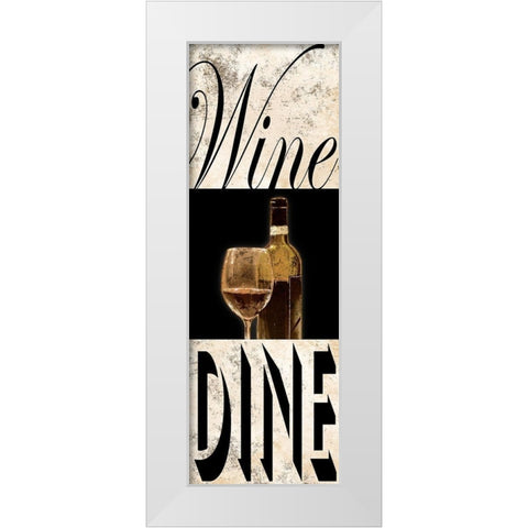 Wine Dine White Modern Wood Framed Art Print by Prime, Marcus