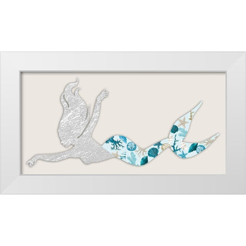 Celestial Mermaid White Modern Wood Framed Art Print by Prime, Marcus