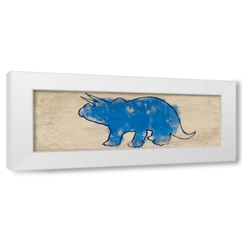 Paint Splashed Dino 1 White Modern Wood Framed Art Print by Prime, Marcus