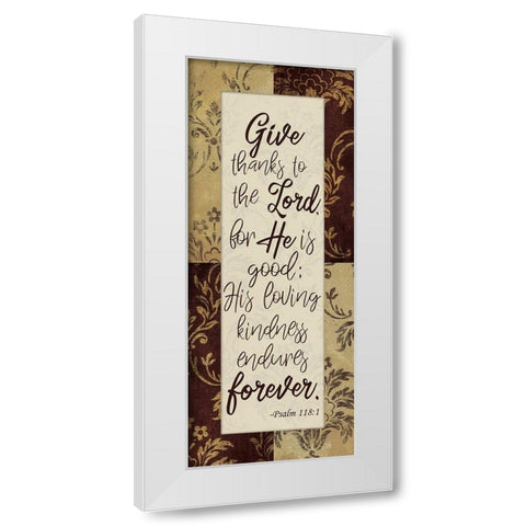 Kindness Endures White Modern Wood Framed Art Print by Prime, Marcus