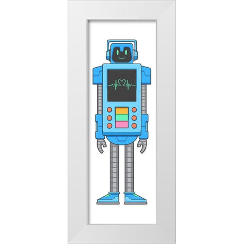 Heart Beat Bot White Modern Wood Framed Art Print by Prime, Marcus