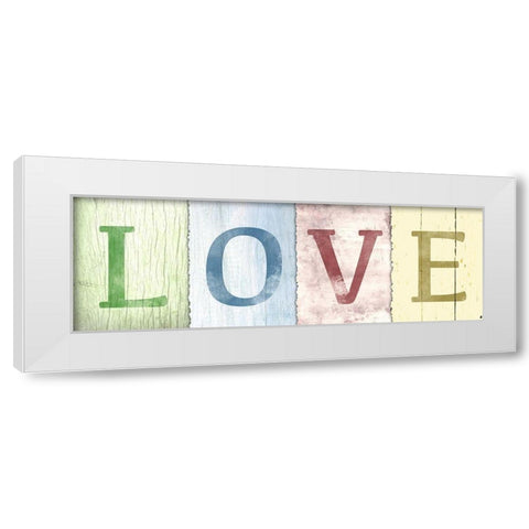Pastel Love White Modern Wood Framed Art Print by Prime, Marcus