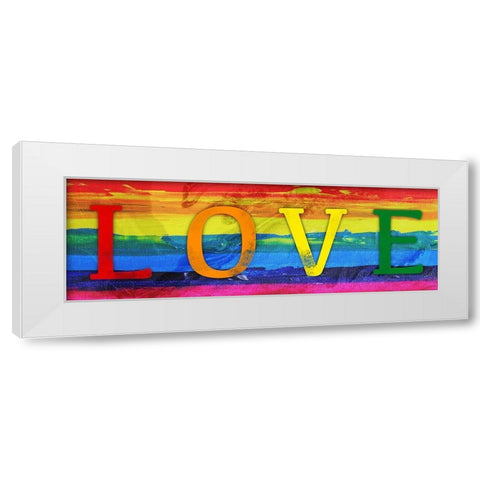 Rainbow Love White Modern Wood Framed Art Print by Prime, Marcus