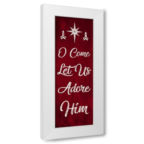 Let Us Adore Him White Modern Wood Framed Art Print by Prime, Marcus