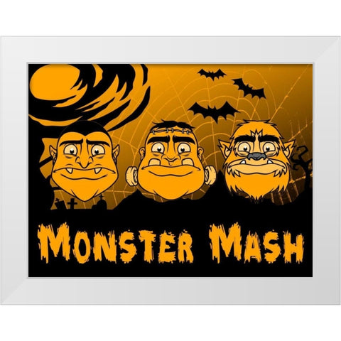 Monster Mash White Modern Wood Framed Art Print by Prime, Marcus