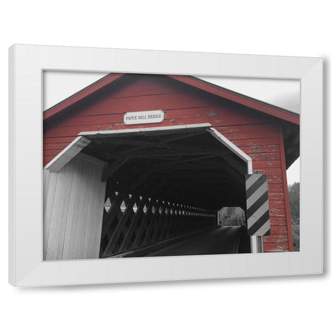 Paper Mill Bridge White Modern Wood Framed Art Print by Prime, Marcus