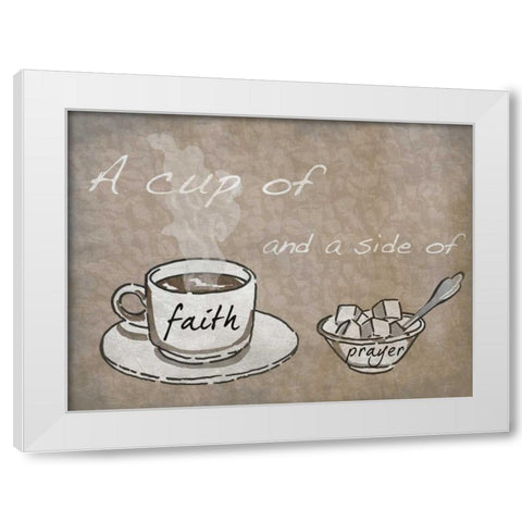 Cup Of Prayer White Modern Wood Framed Art Print by Prime, Marcus