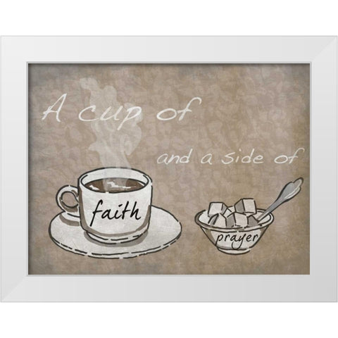 Cup Of Prayer White Modern Wood Framed Art Print by Prime, Marcus
