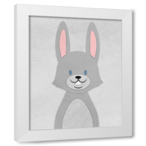 Cheery Bunny White Modern Wood Framed Art Print by Prime, Marcus