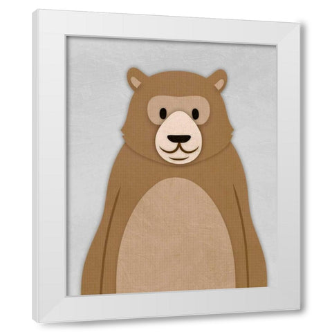 Cheery Bear White Modern Wood Framed Art Print by Prime, Marcus