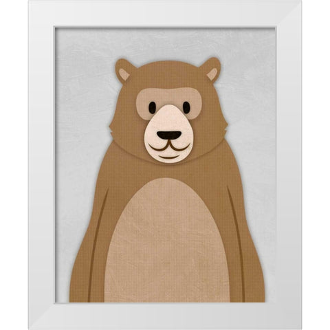 Cheery Bear White Modern Wood Framed Art Print by Prime, Marcus