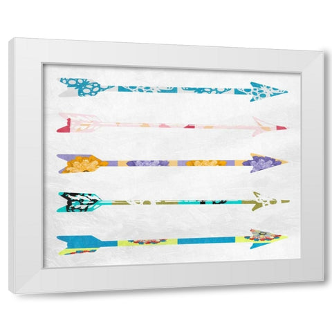 Patchy Arrows White Modern Wood Framed Art Print by Prime, Marcus