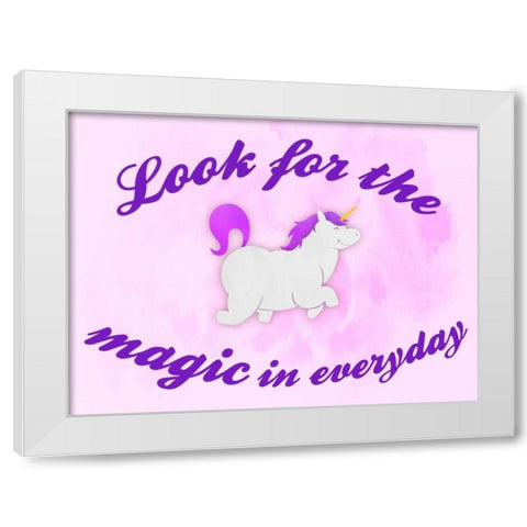 Unicorn Magic White Modern Wood Framed Art Print by Prime, Marcus