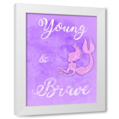 Brave Mermaids White Modern Wood Framed Art Print by Prime, Marcus