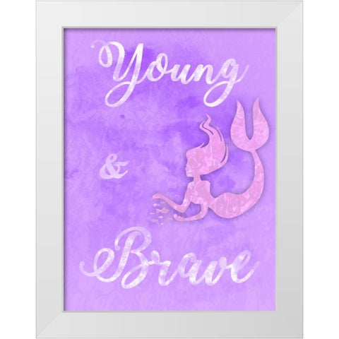 Brave Mermaids White Modern Wood Framed Art Print by Prime, Marcus