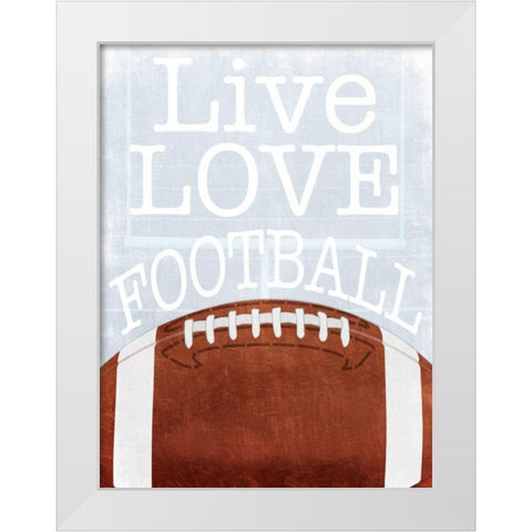Football Love White Modern Wood Framed Art Print by Prime, Marcus