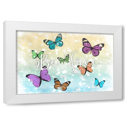 Butterfly Free White Modern Wood Framed Art Print by Prime, Marcus