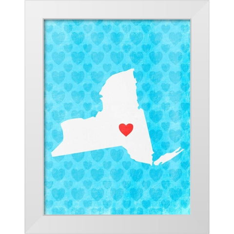 New York Love White Modern Wood Framed Art Print by Prime, Marcus