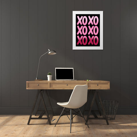 Repeated Hugs And Kisses White Modern Wood Framed Art Print by Prime, Marcus