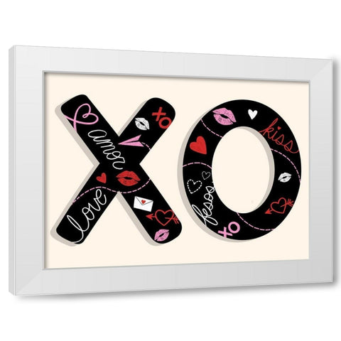 Tons Of XOs White Modern Wood Framed Art Print by Prime, Marcus