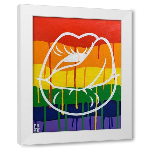 LGBTQIA Love White Modern Wood Framed Art Print by Prime, Marcus