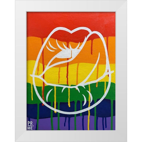 LGBTQIA Love White Modern Wood Framed Art Print by Prime, Marcus