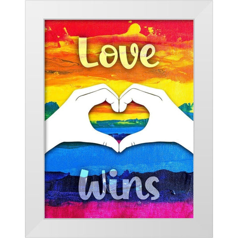 Love Wins White Modern Wood Framed Art Print by Prime, Marcus